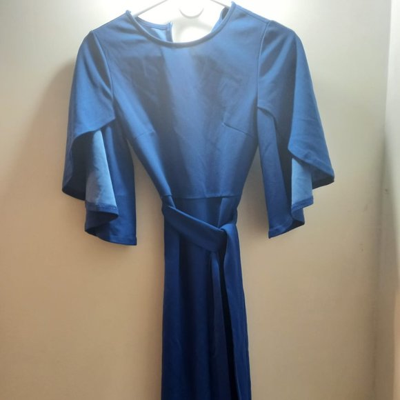 Elegant Sapphire Blue Dress - Picture 1 of 3